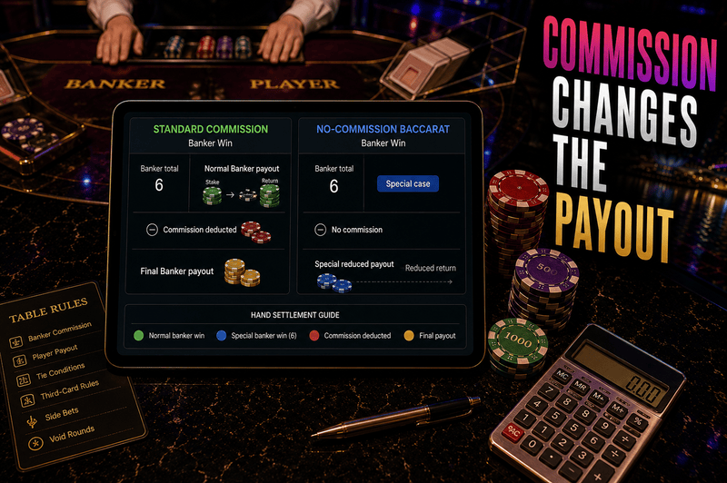 Crown88 commission and no-commission baccarat payout rules compared